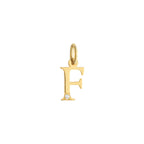 Letter F Charm Solid Gold