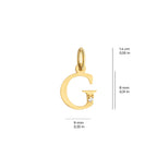Letter G Charm Solid Gold