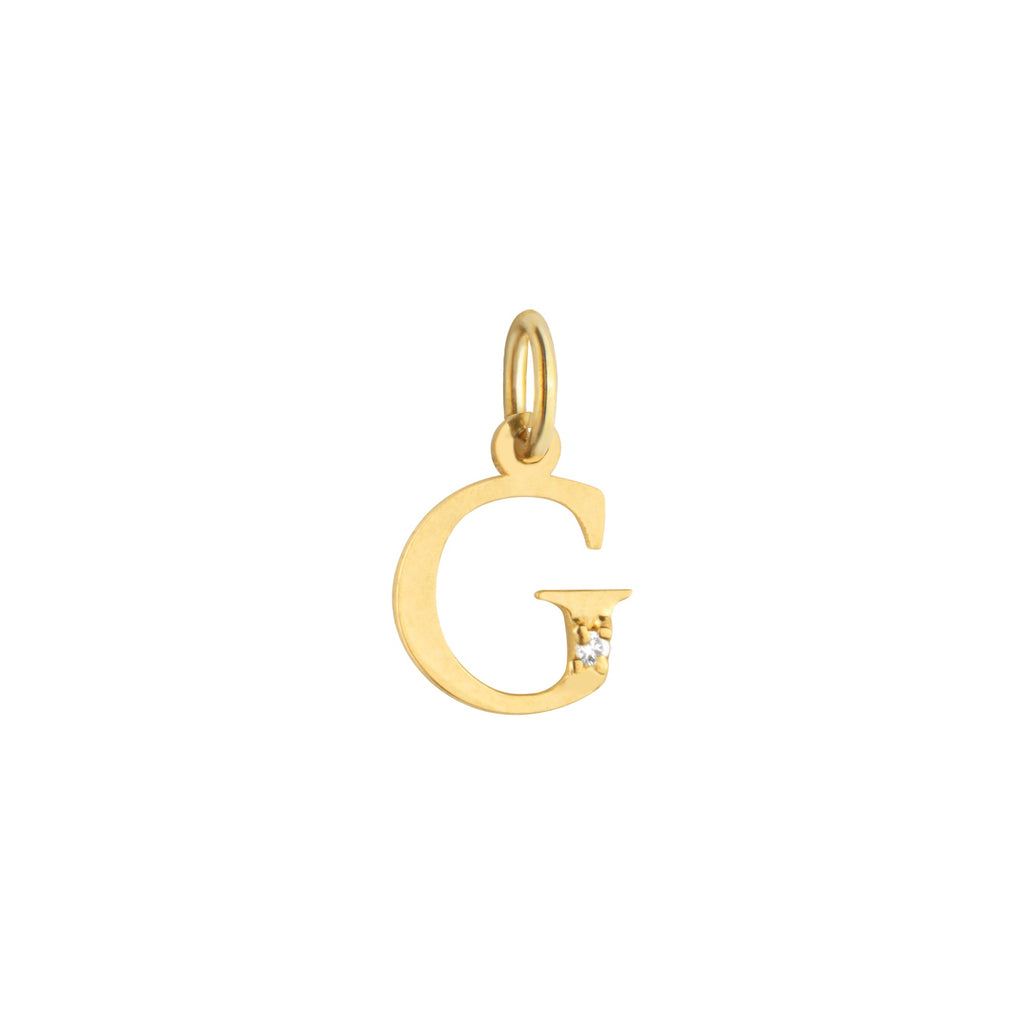 Letter G Charm Solid Gold