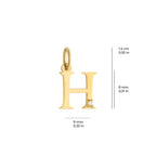 Letter H Charm Solid Gold