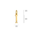 Letter I Charm Solid Gold