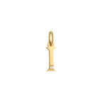 Letter I Charm Solid Gold