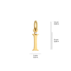 Letter I Charm Solid Gold