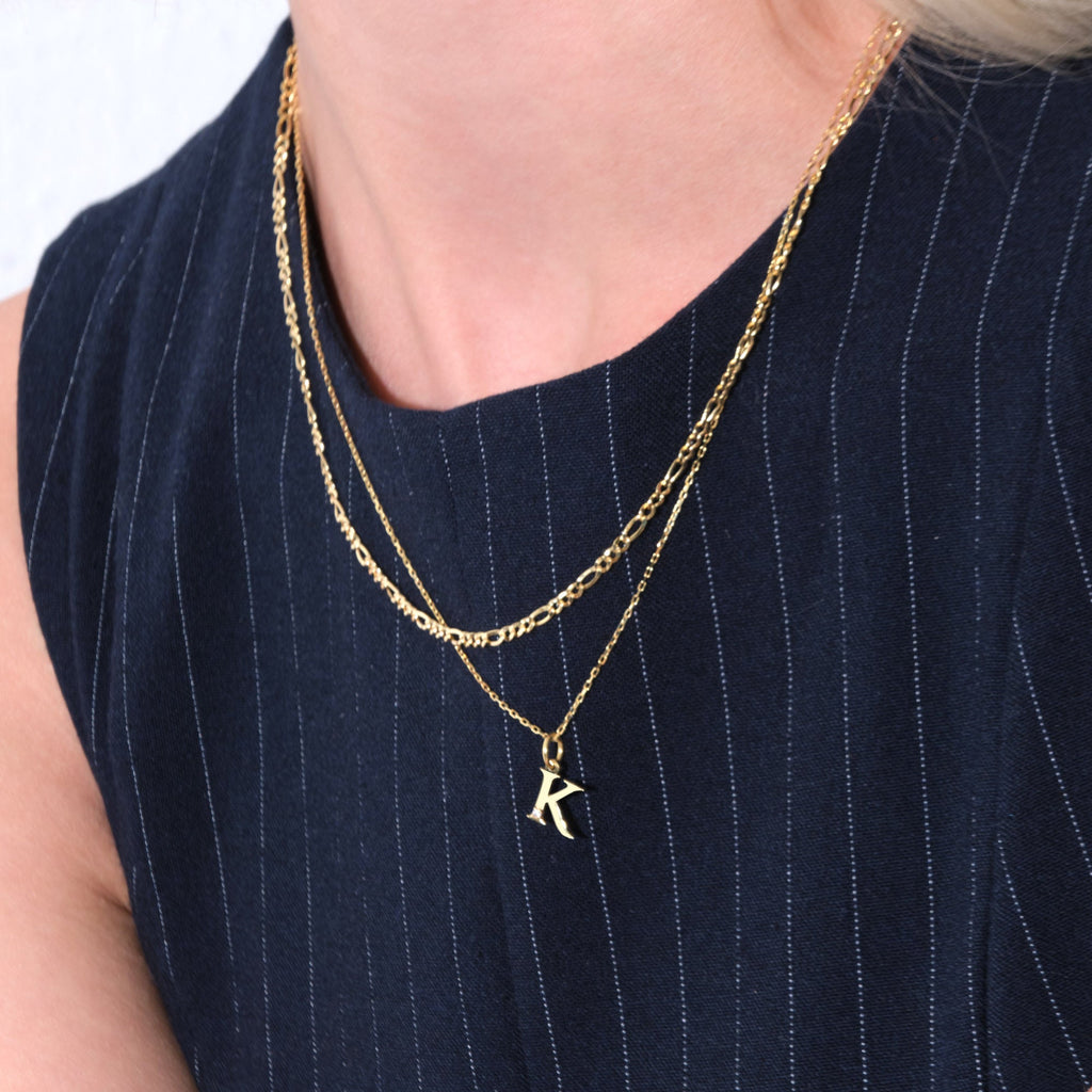 Letter K Charm Solid Gold