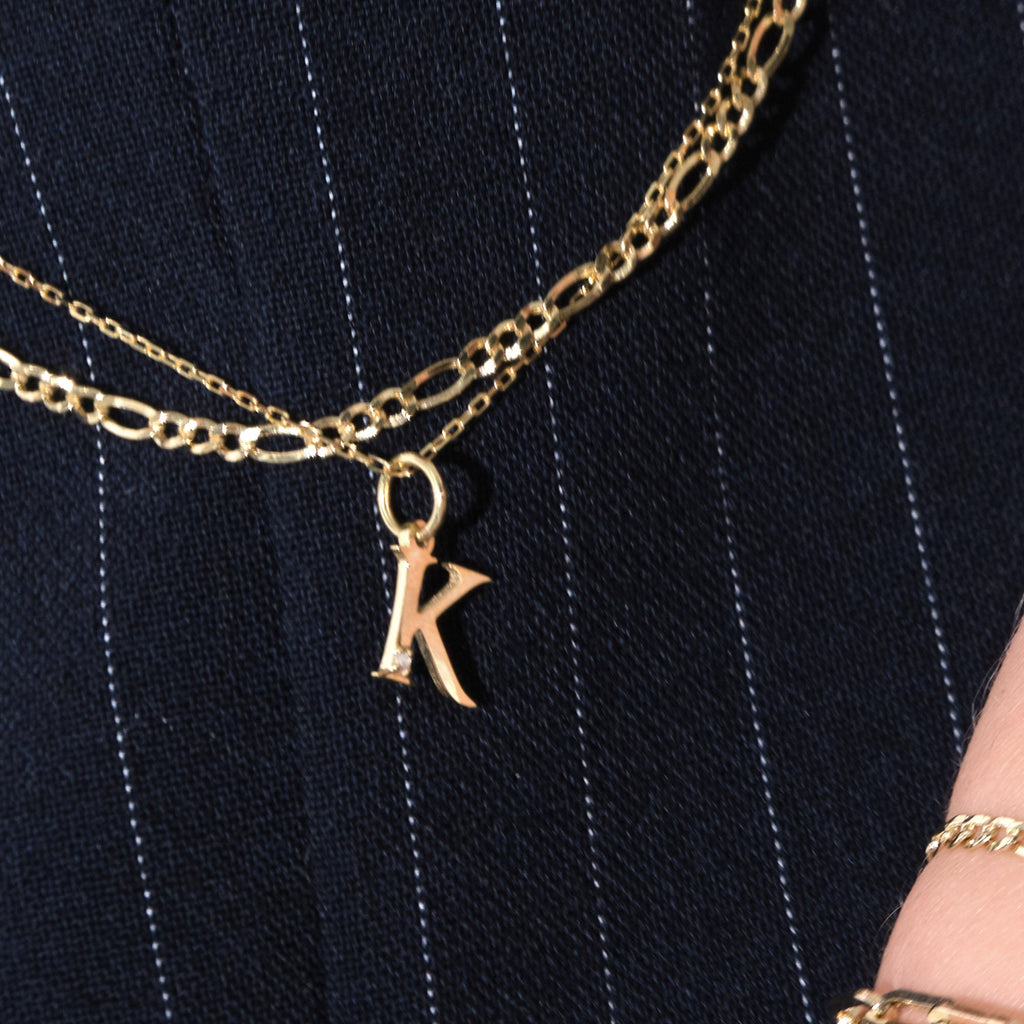 Letter K Charm Solid Gold