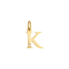 Letter K Charm Solid Gold