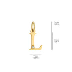 Letter L Charm Solid Gold