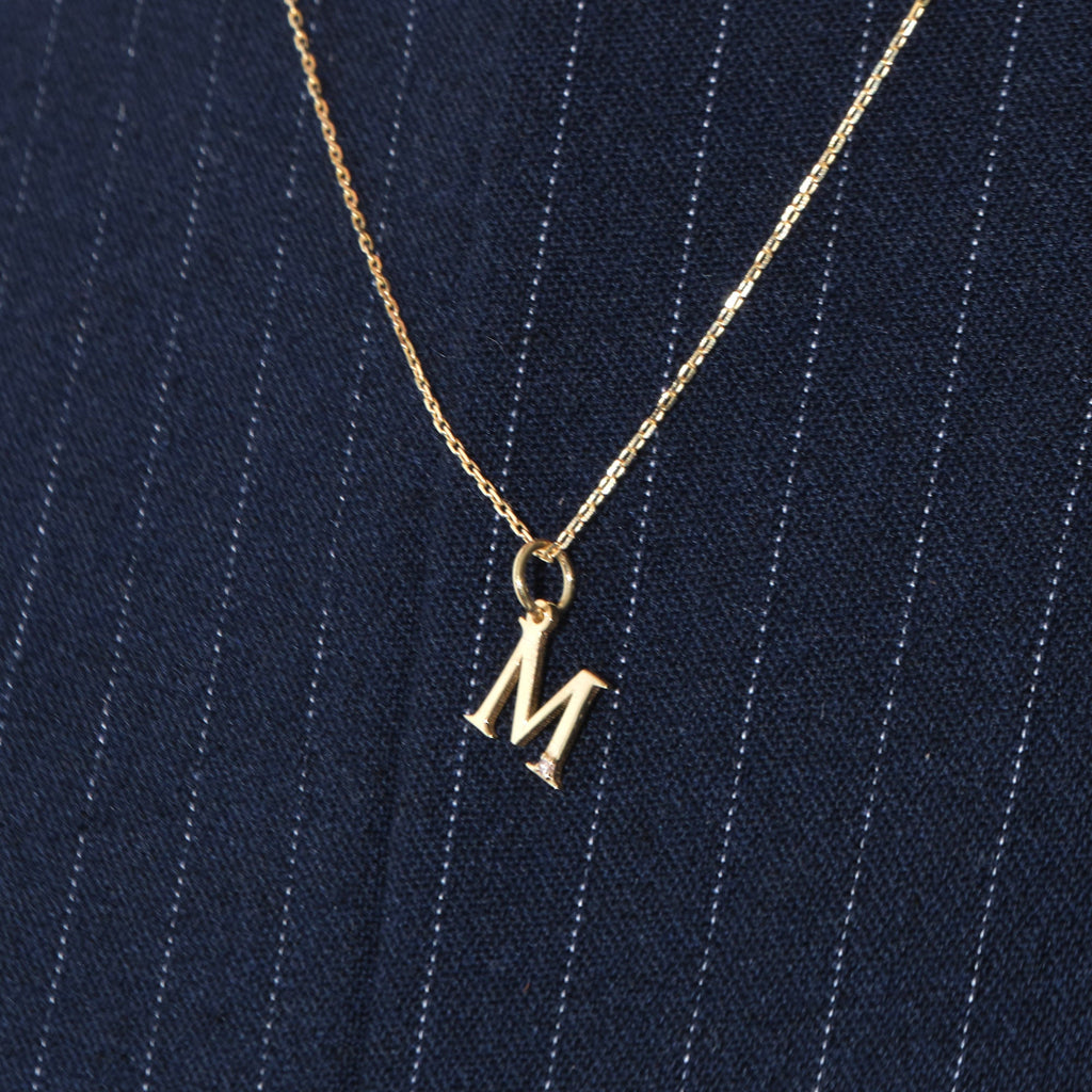 Letter M Charm Solid Gold