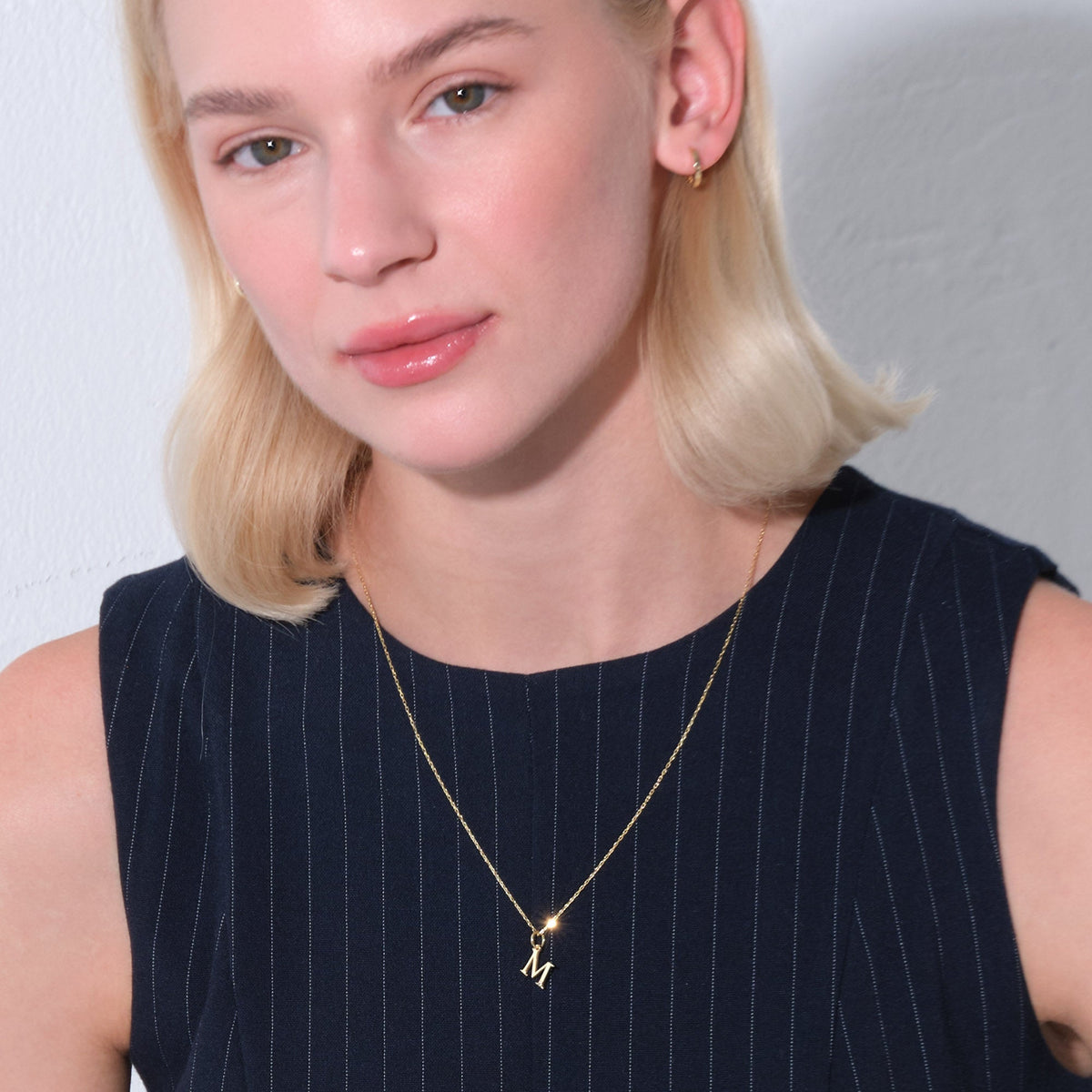 Letter M Charm Solid Gold