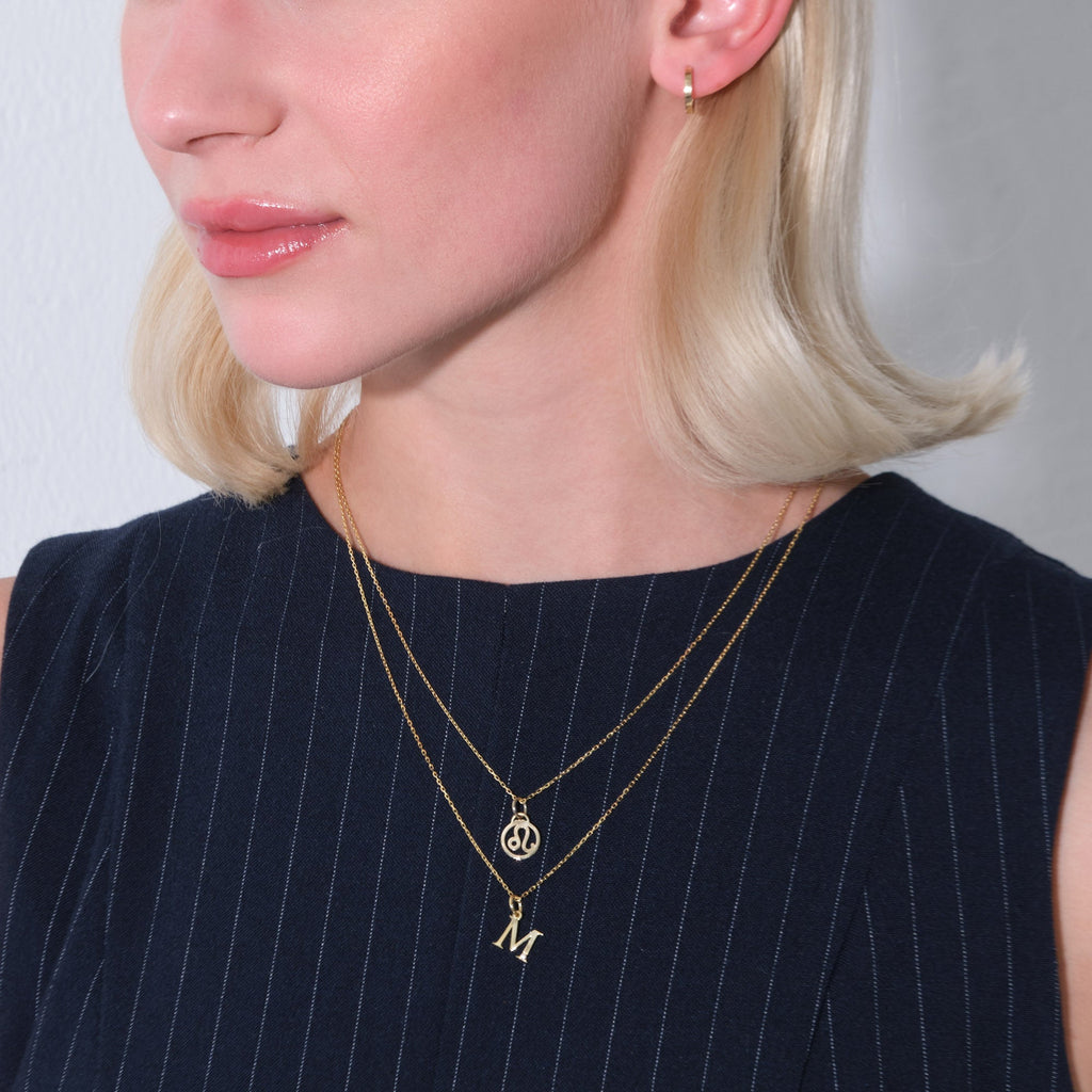 Letter M Charm Solid Gold