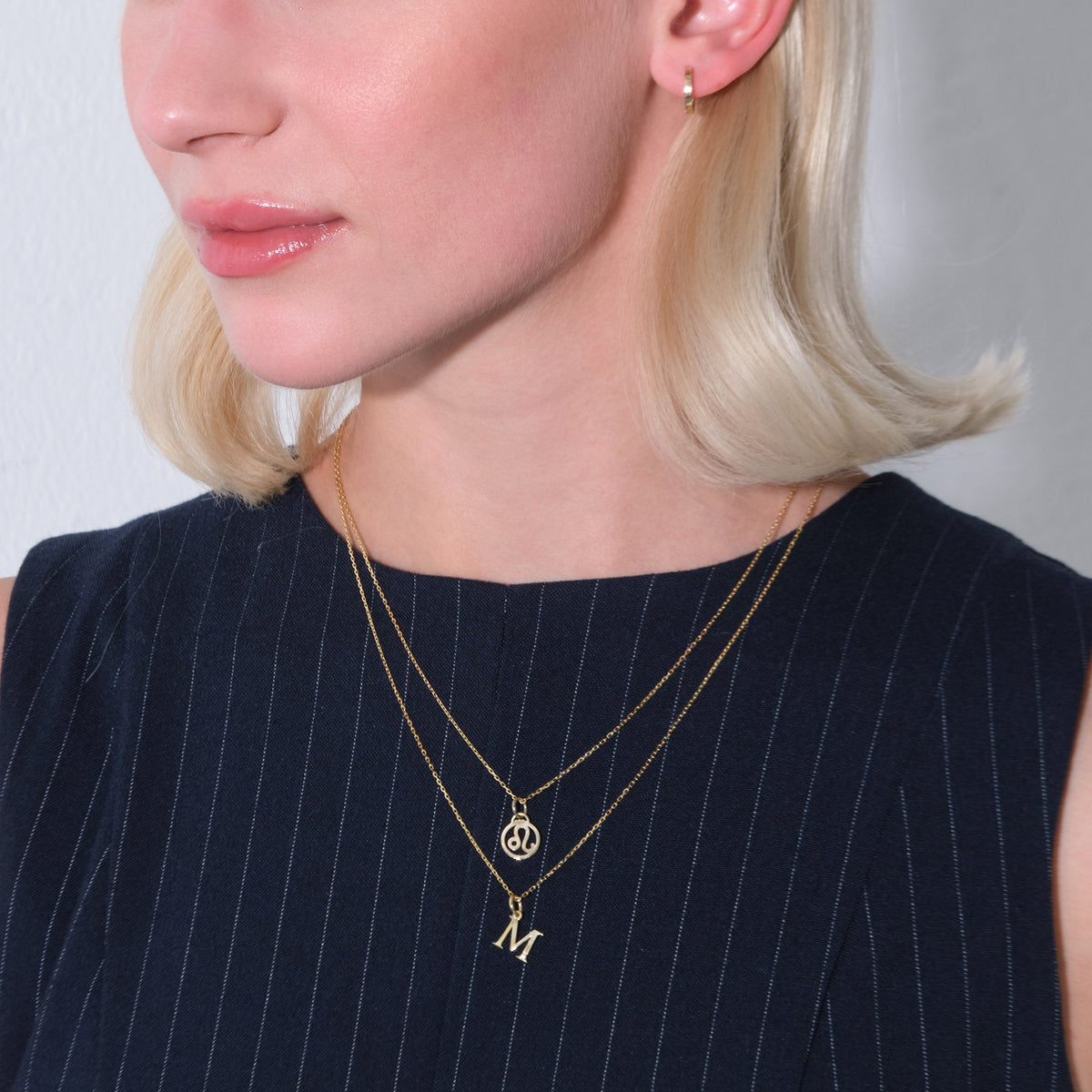 Letter M Charm Solid Gold
