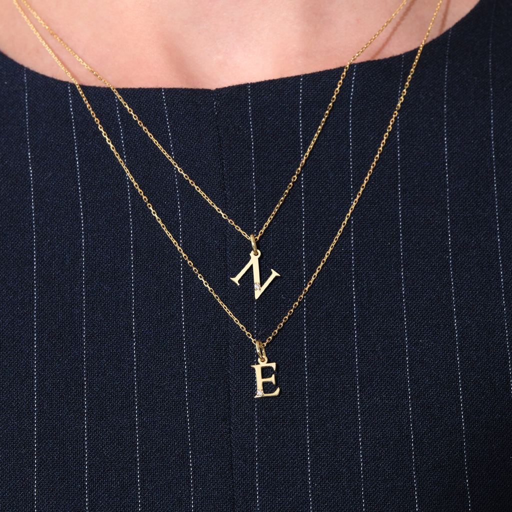 Letter N Charm Solid Gold