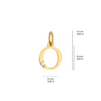 Letter O Charm Solid Gold