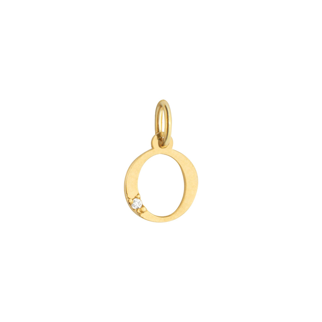 Letter O Charm Solid Gold