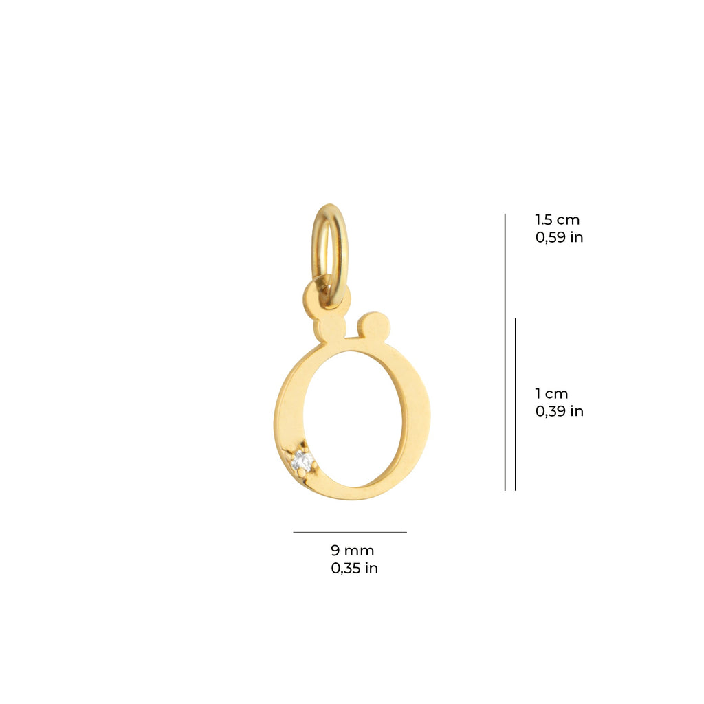 Letter O Charm Solid Gold