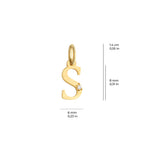 Letter S Charm Solid Gold