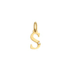 Letter S Charm Solid Gold
