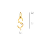 Letter S Charm Solid Gold