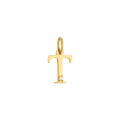Letter T Charm Solid Gold
