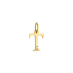 Letter T Charm Solid Gold