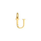 Letter U Charm Solid Gold