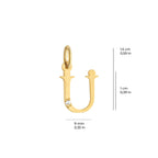 Letter U Charm Solid Gold