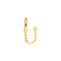 Letter U Charm Solid Gold