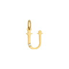 Letter U Charm Solid Gold