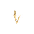 Letter V Charm Solid Gold