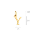 Letter Y Charm Solid Gold