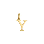 Letter Y Charm Solid Gold