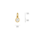 Bezel Set Solitaire Charm Solid Gold