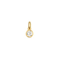 Bezel Set Solitaire Charm Solid Gold