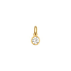 Bezel Set Solitaire Charm Solid Gold