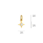 North Star Charm Solid Gold