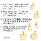 Personalized Small Heart Initial Plate Charm Solid Gold