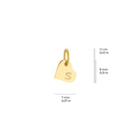 Personalized Small Heart Initial Plate Charm Solid Gold