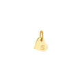 Personalized Small Heart Initial Plate Charm Solid Gold