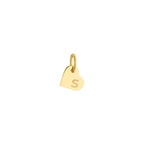 Personalized Small Heart Initial Plate Charm Solid Gold