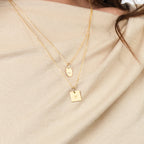 Personalized Square Initial Plate Charm Solid Gold