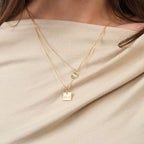 Personalized Square Initial Plate Charm Solid Gold