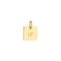 Personalized Square Initial Plate Charm Solid Gold