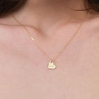 Personalized Heart Initial Plate Charm Solid Gold
