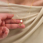 Personalized Oval Initial Plate Charm Solid Gold