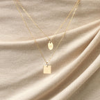 Personalized Oval Initial Plate Charm Solid Gold