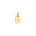 Personalized Oval Initial Plate Charm Solid Gold