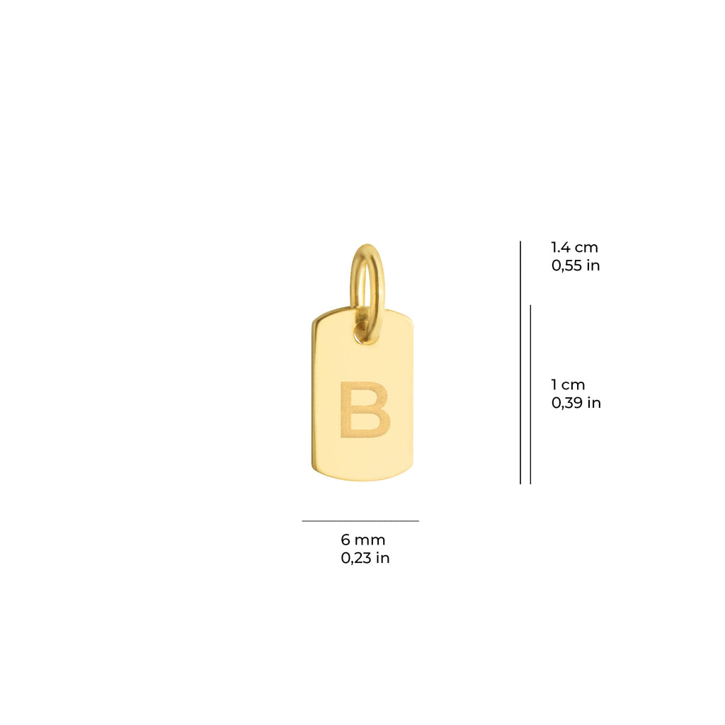 Personalized Initial Plate Charm Solid Gold