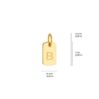 Personalized Initial Plate Charm Solid Gold