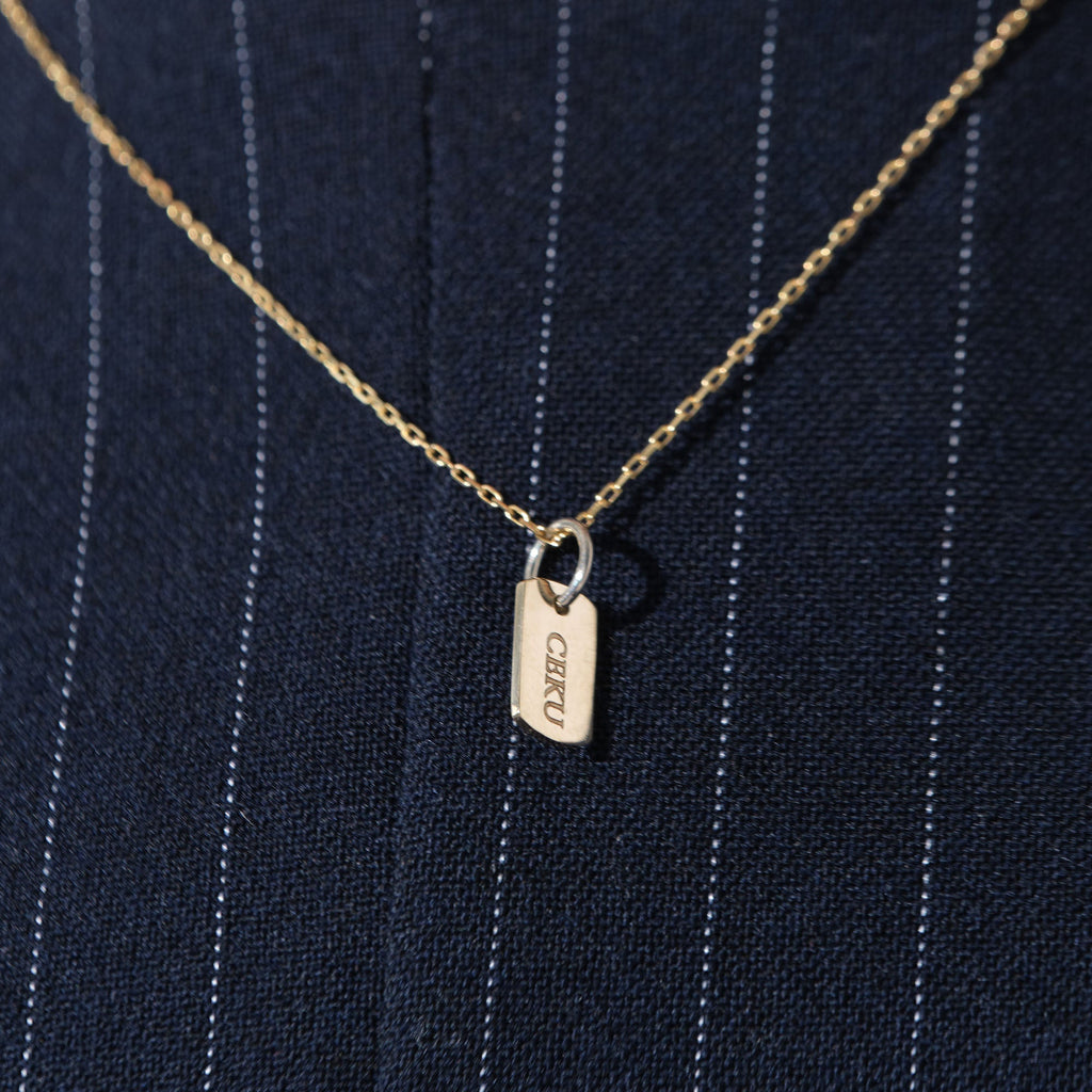 Personalized Initial Plate Charm Solid Gold