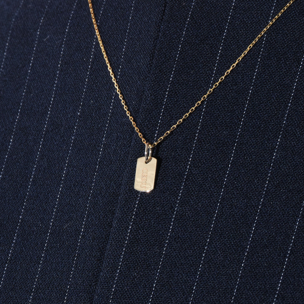 Personalized Initial Plate Charm Solid Gold